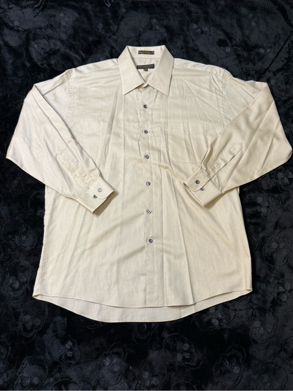Roberto Villini Collezione Cream Cotton Dress Shirt 16.5 32/33 Old Money